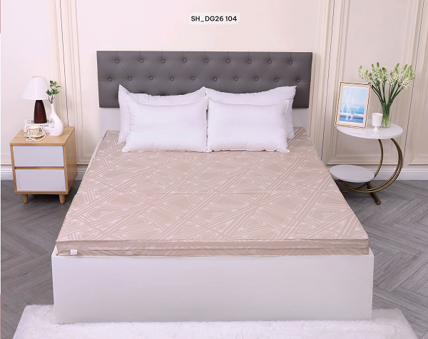 Đệm bông ép Sông Hồng vỏ gấm gập 3