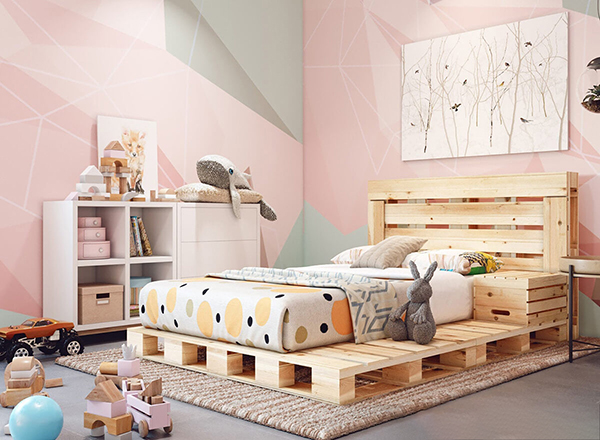 Giường pallet dễ thương cho trẻ nhỏ