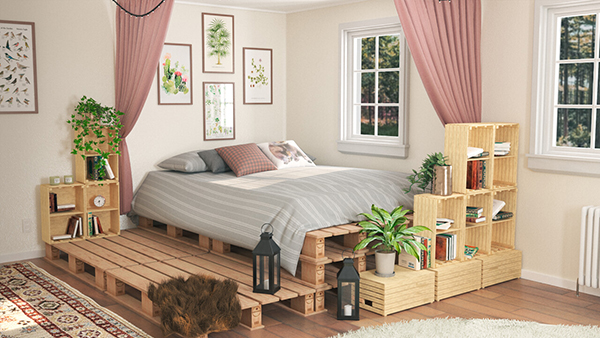 Giường pallet với thiết kế thông minh