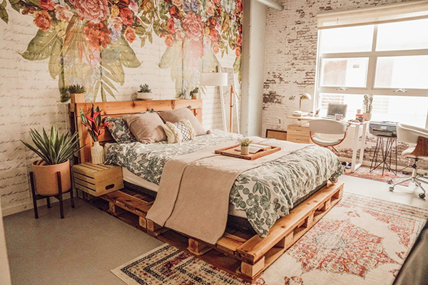 Giường pallet phong cách Vintage