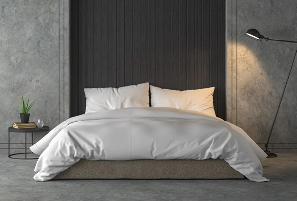 thiết kế phòng ngủ tone đen trắng