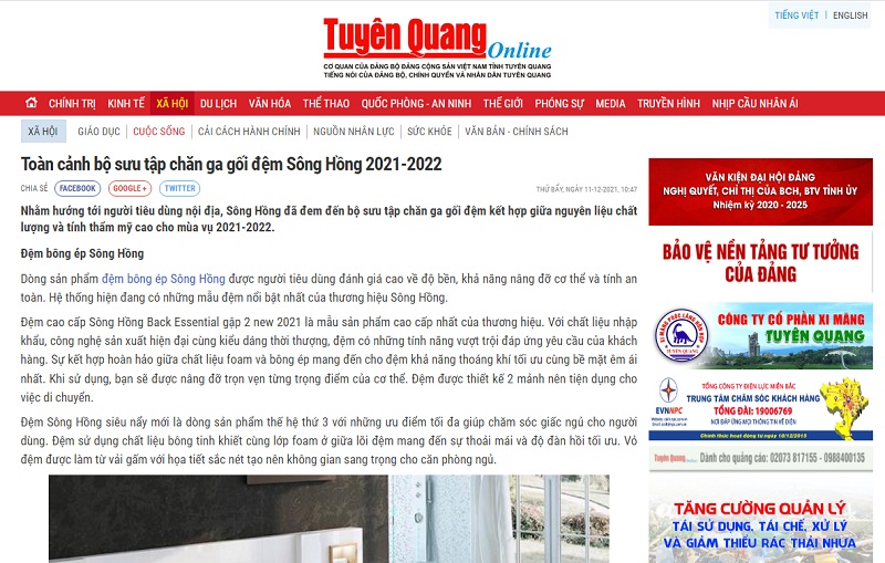 Toàn cảnh bộ sưu tập chăn ga gối đệm Sông Hồng 2021-2022