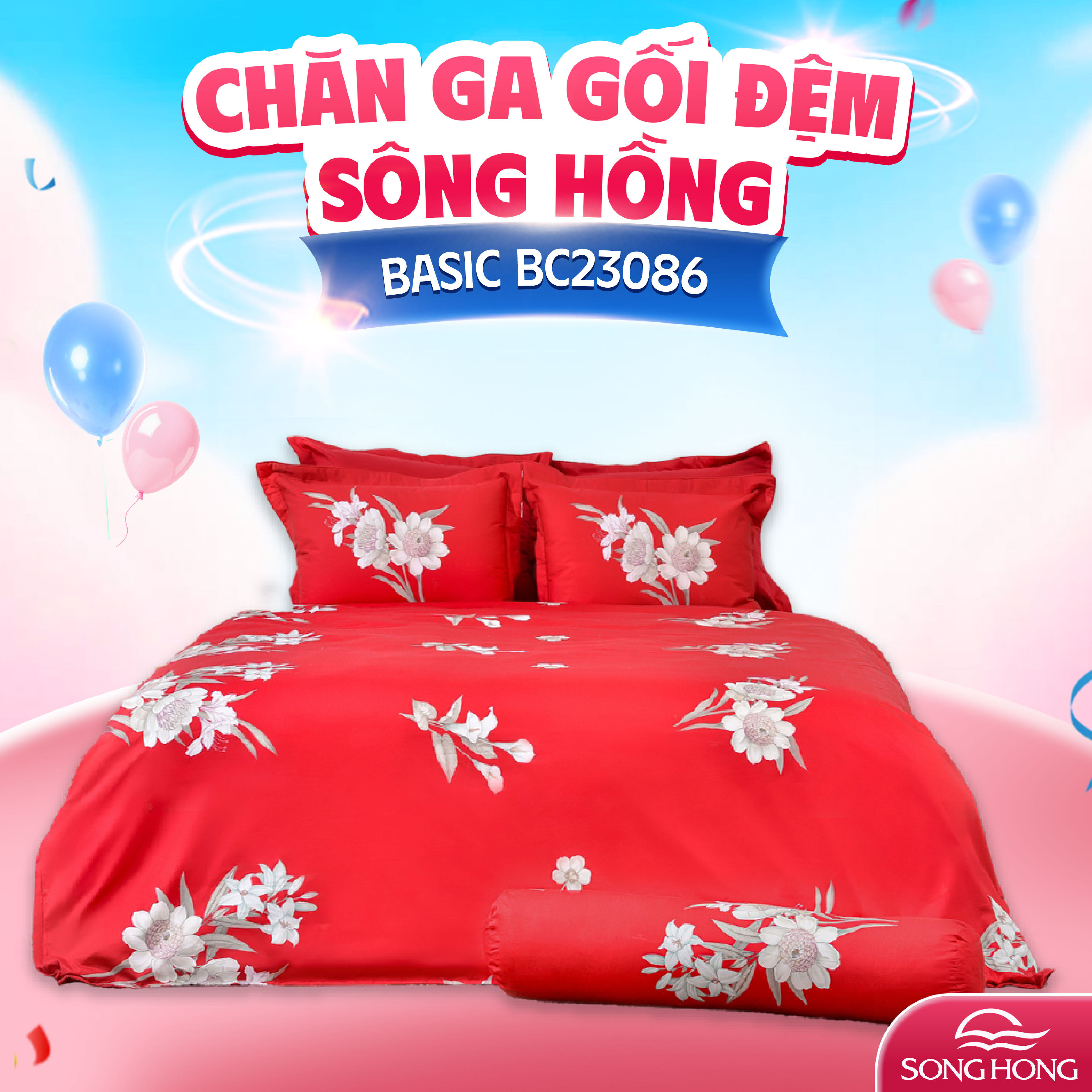 Ga gối Sông Hồng Basic cotton BC23086 160x200cm