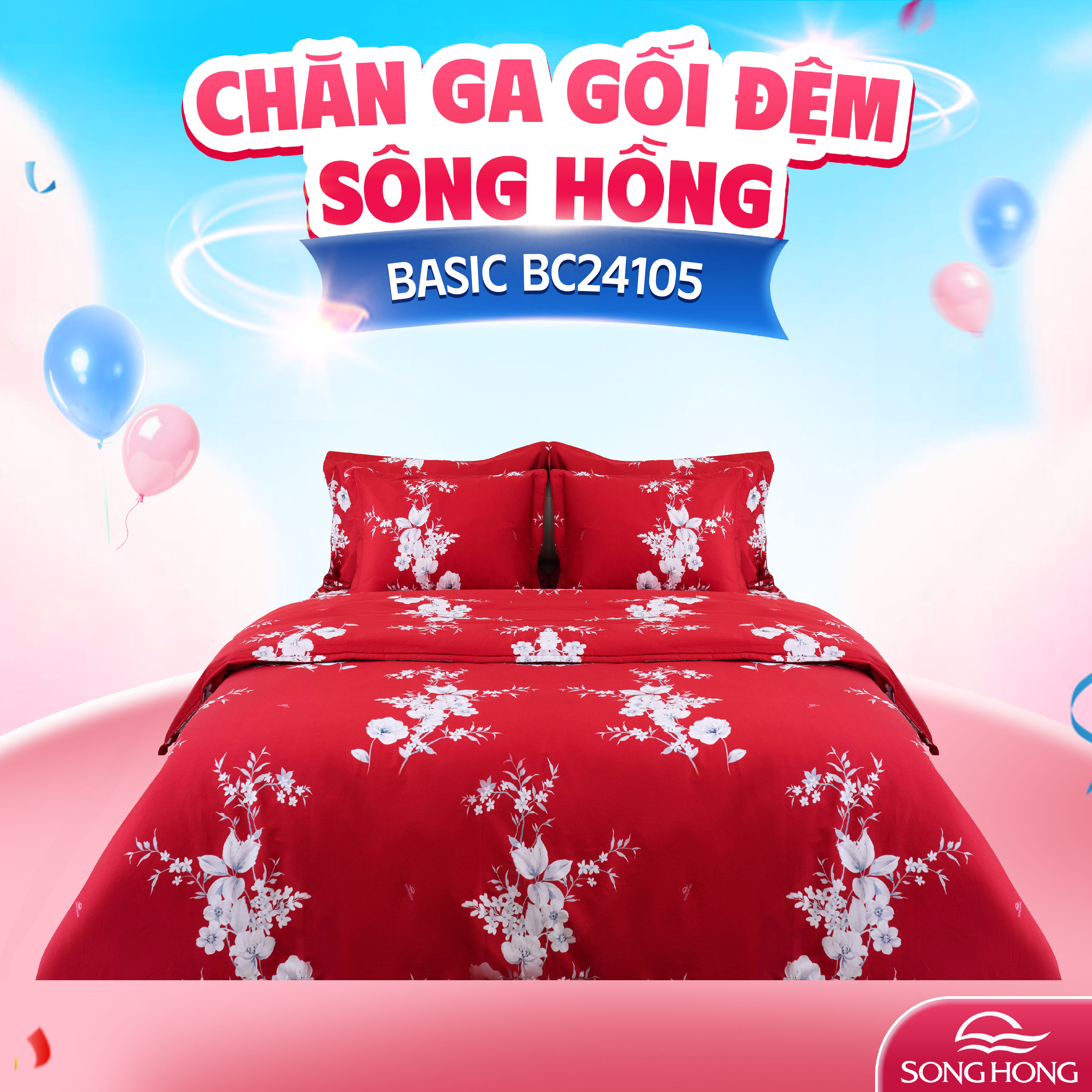 Chăn ga gối Sông Hồng Basic cotton BC24105