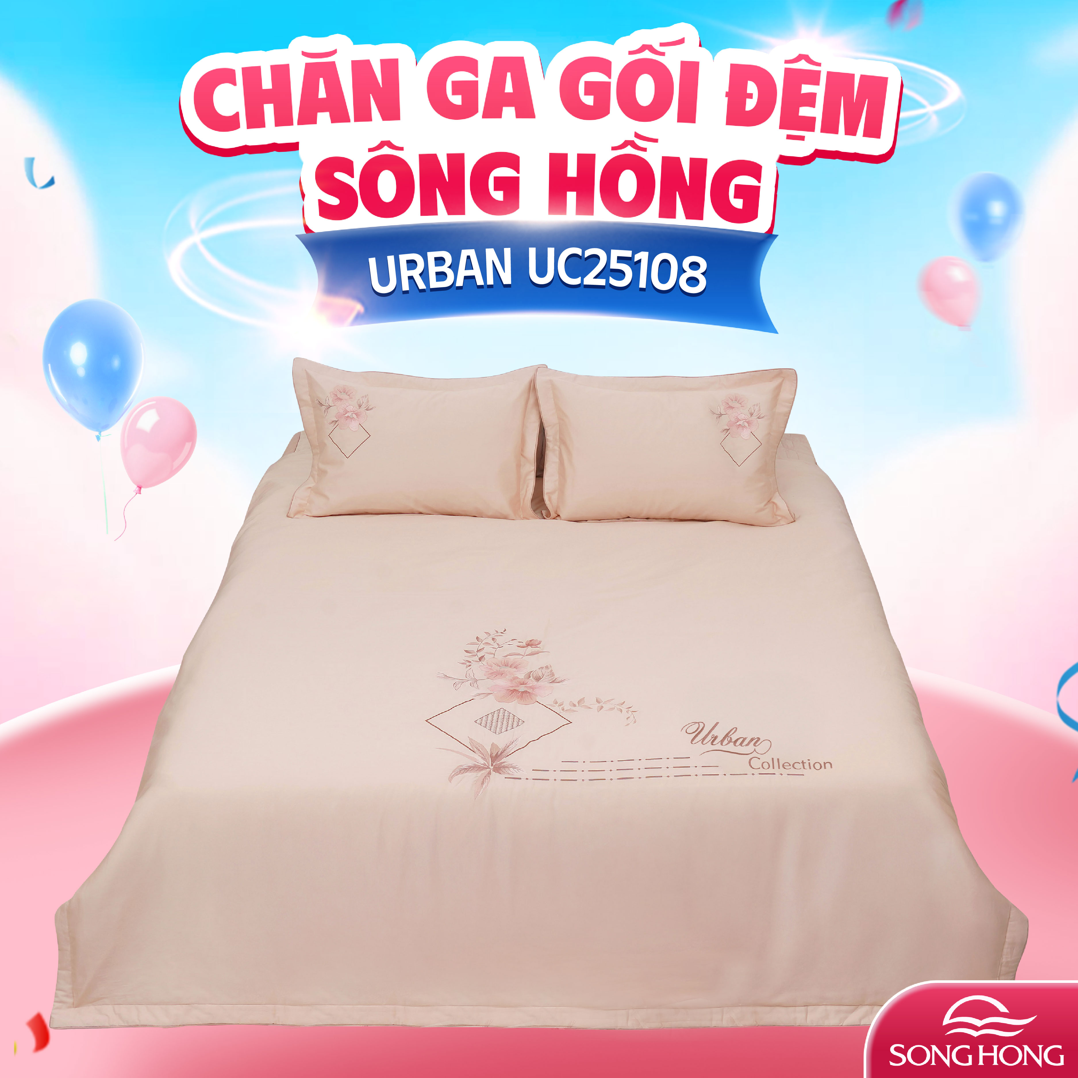 Chăn ga gối sông hồng cao cấp Urban UC25108