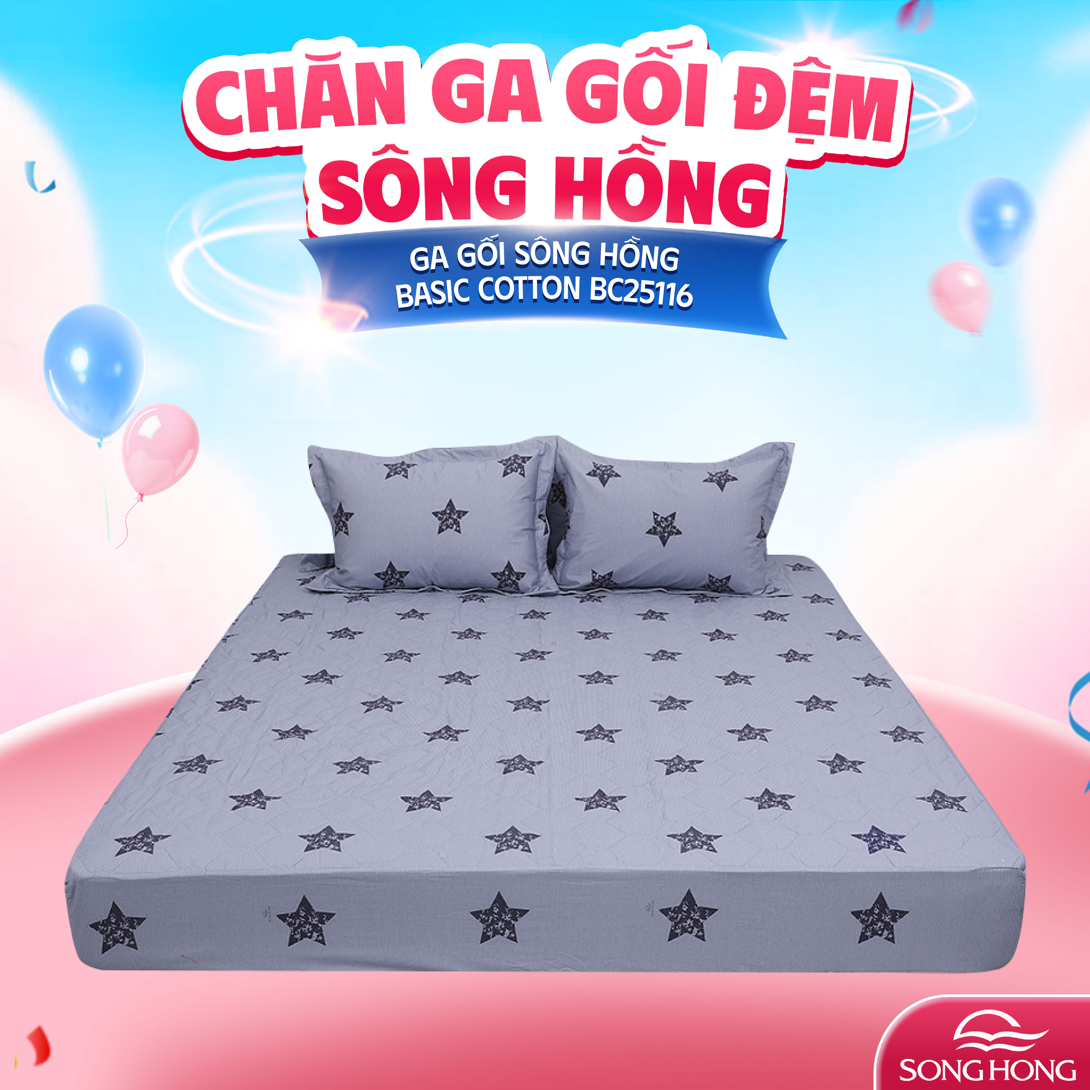 Ga gối Sông Hồng Basic cotton BC25116