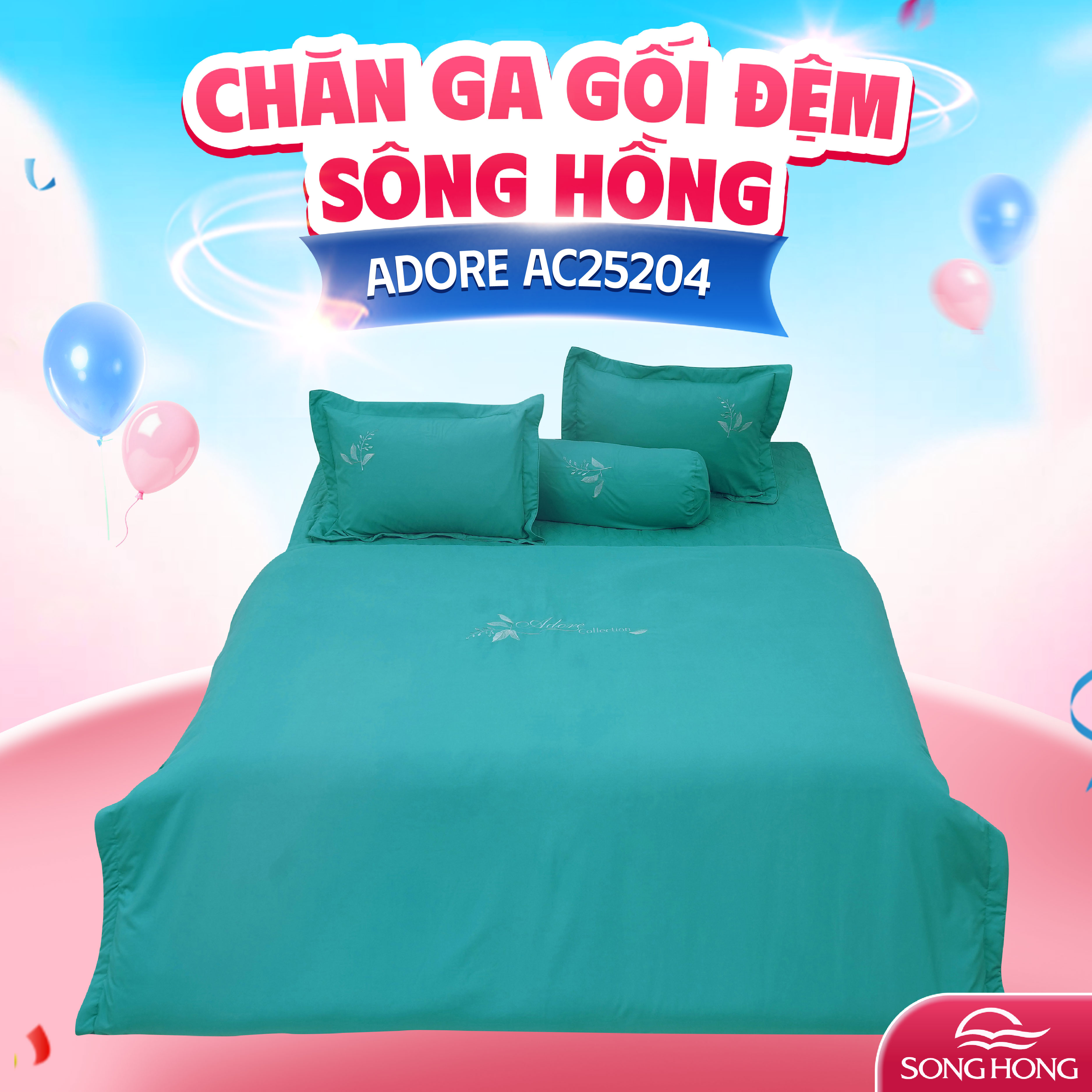 Chăn ga gối Sông Hồng Adore AC25204