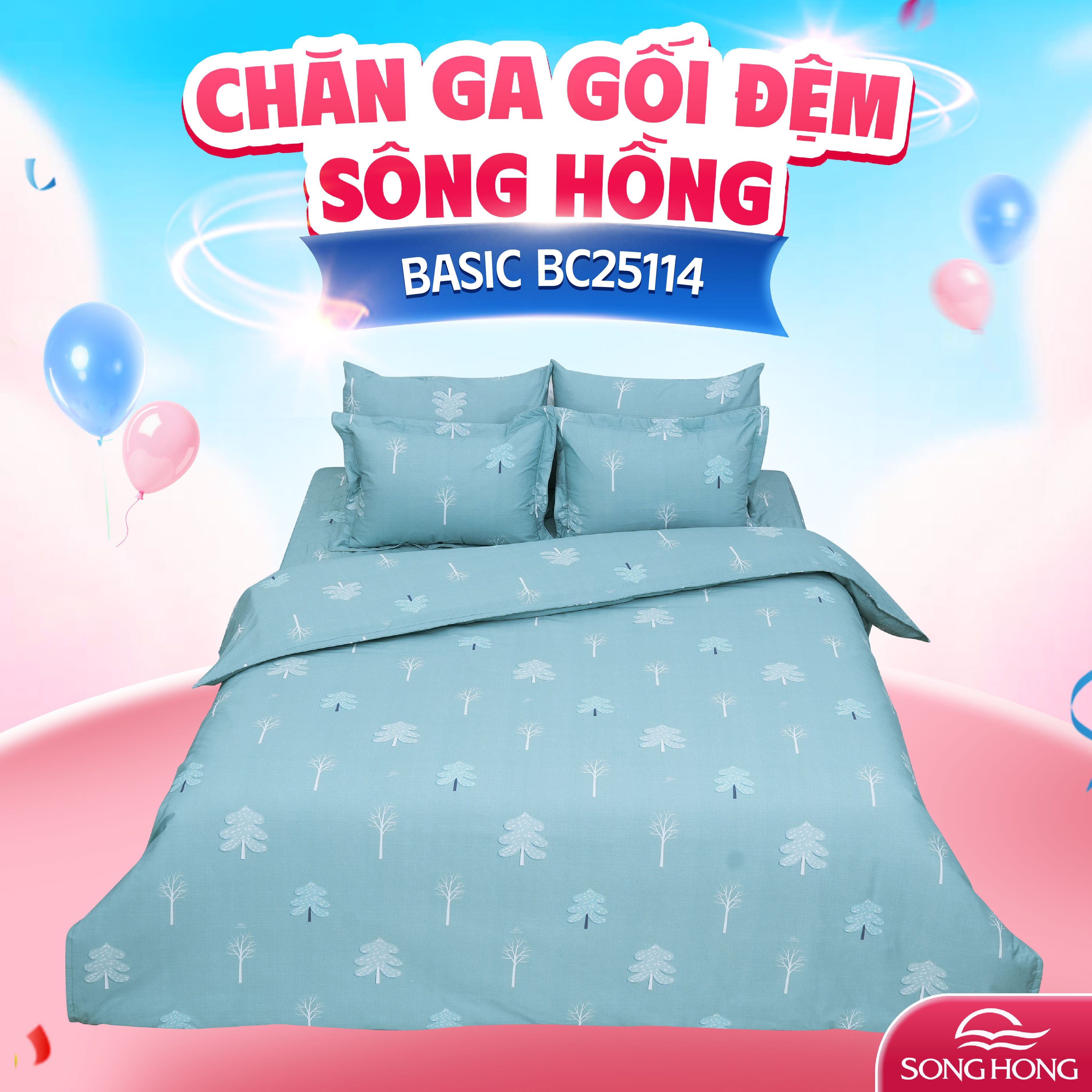 Ga gối Sông Hồng Basic cotton BC25114