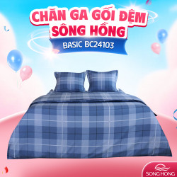 Chăn ga gối Sông Hồng Basic cotton BC24103