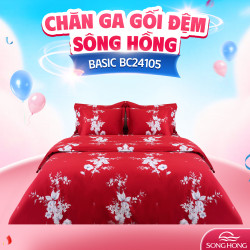 Chăn ga gối Sông Hồng Basic cotton BC24105