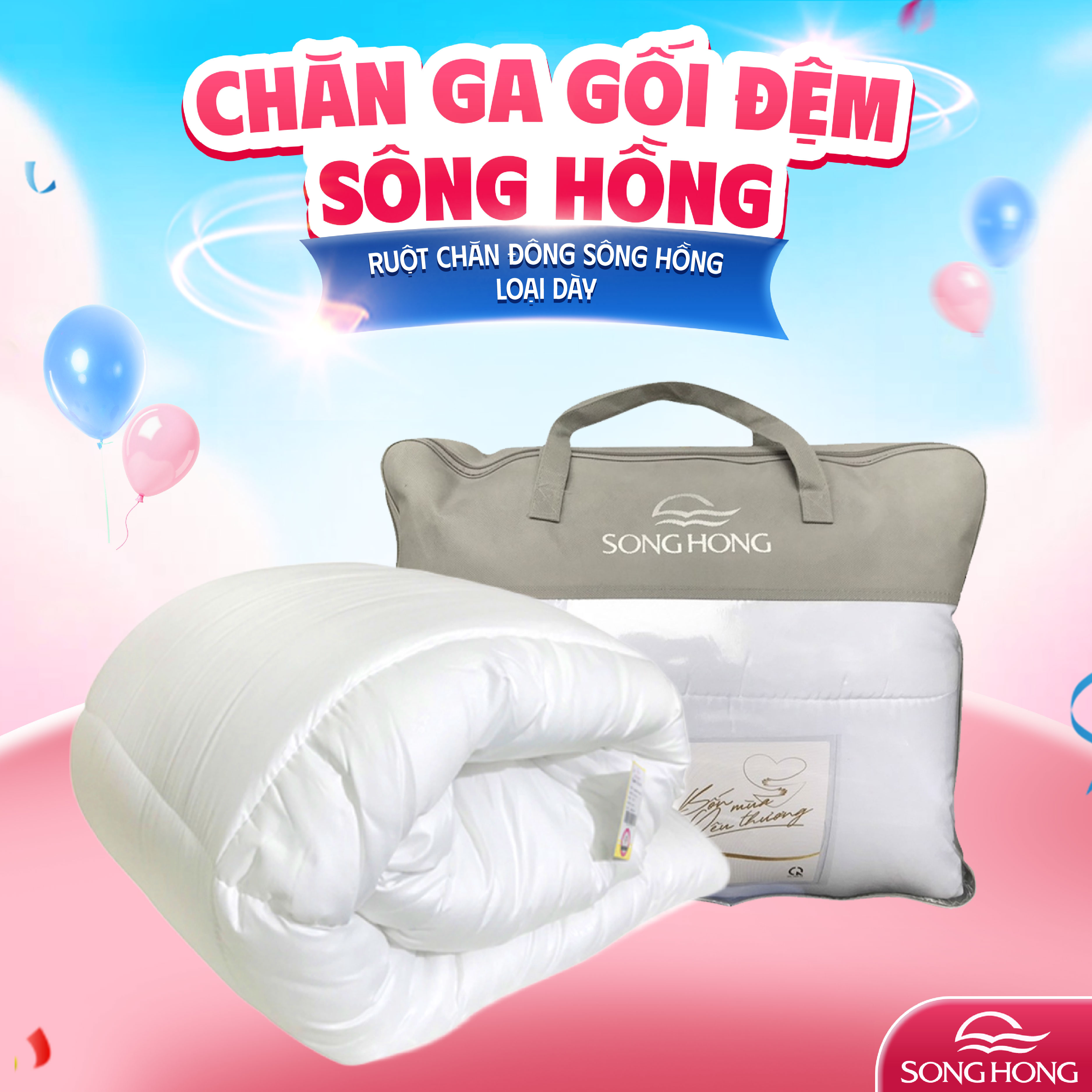 Ruột chăn sông hồng kích thước 180x210 