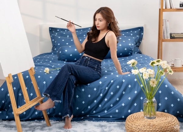 Chăn ga gối Sông Hồng Basic cotton BC22059