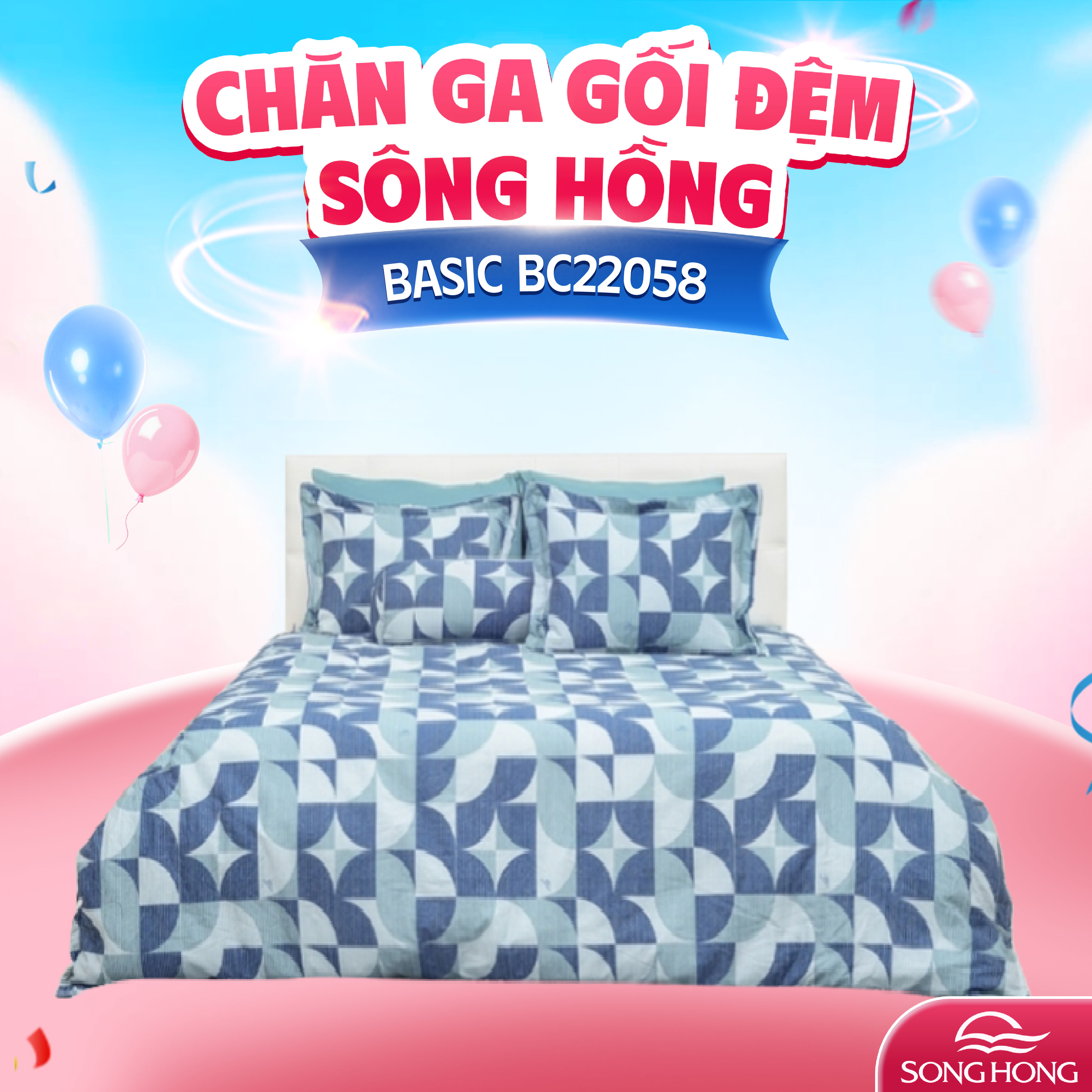 Ga gối Sông Hồng Basic cotton BC22058