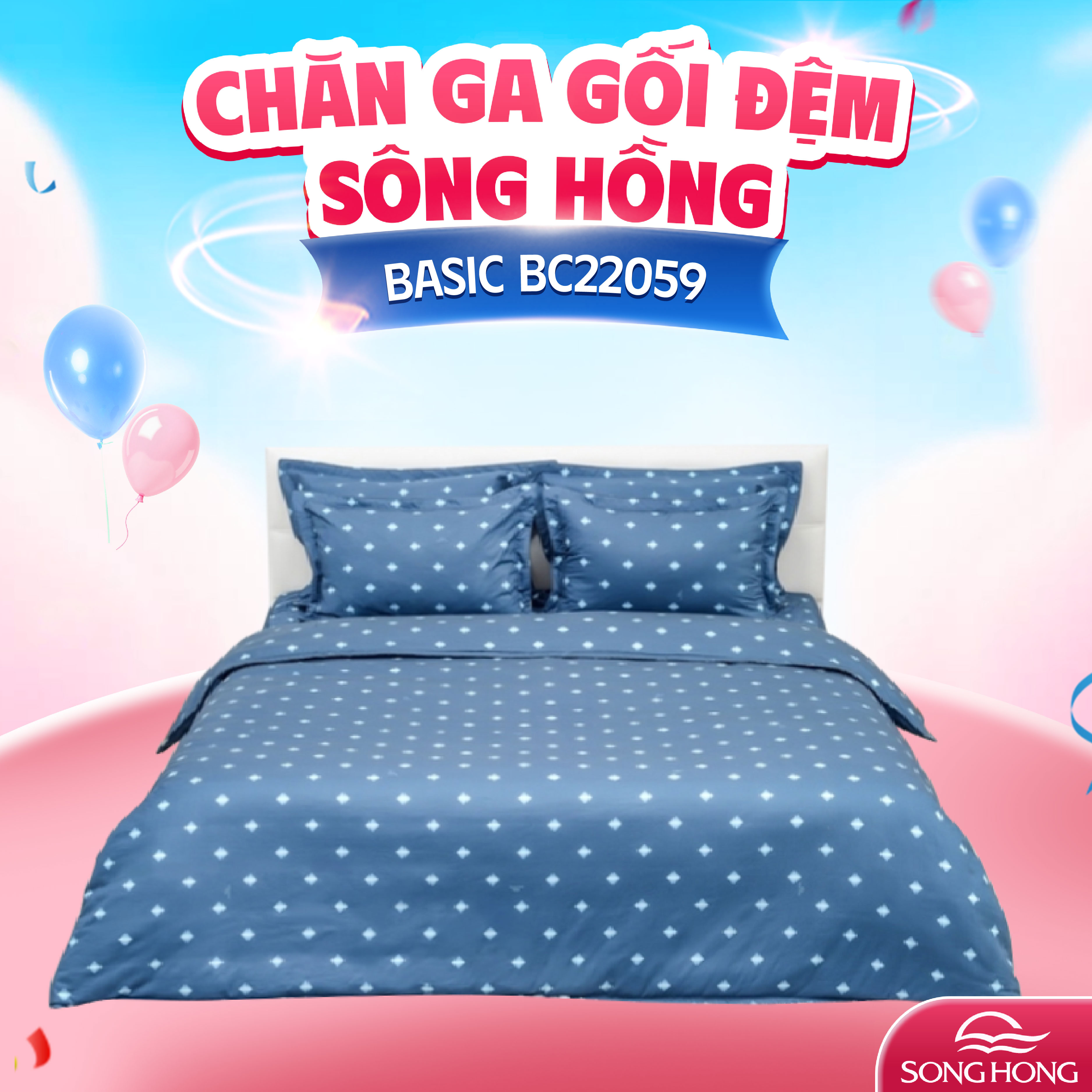 Ga gối Sông Hồng Basic cotton BC22059