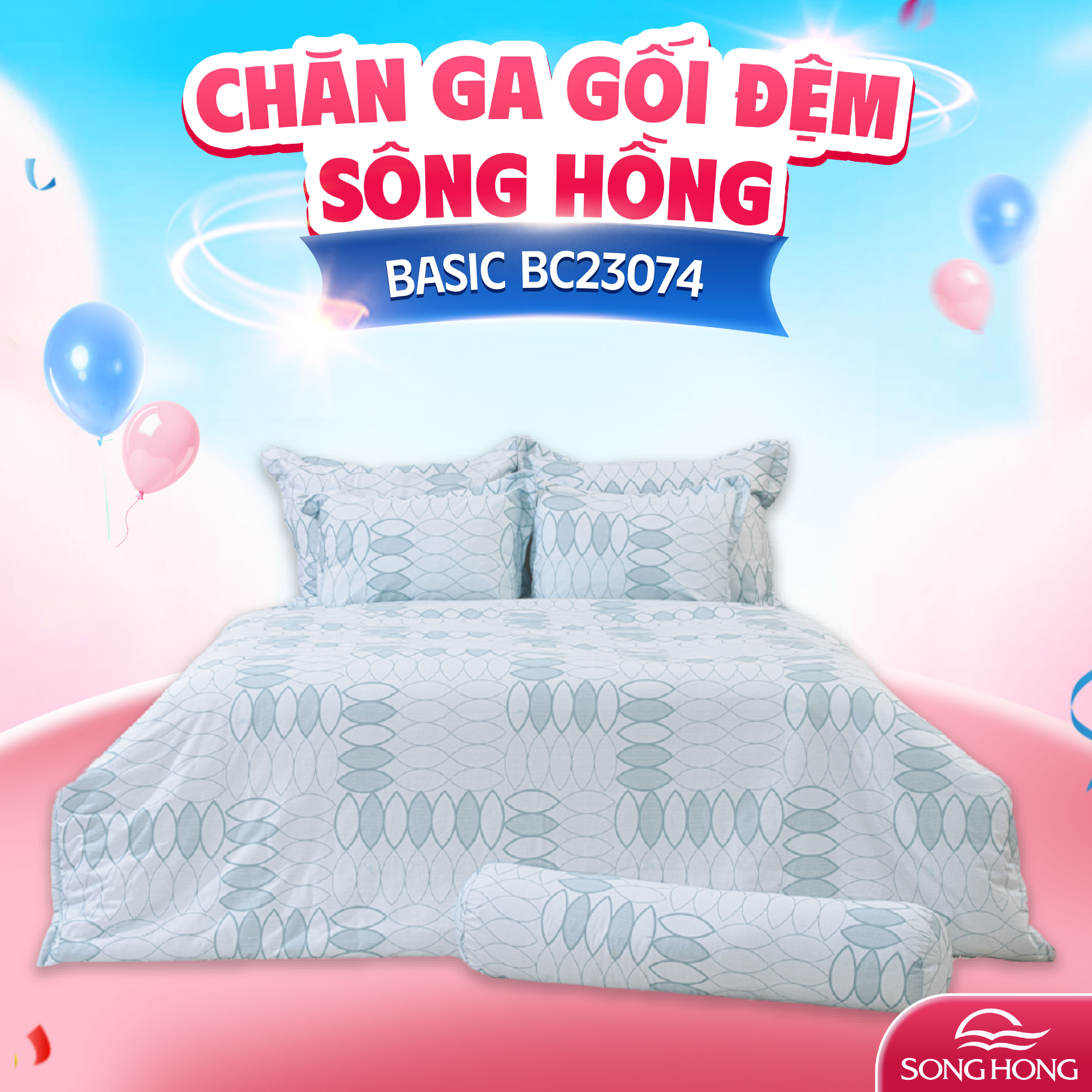 Ga gối Sông Hồng Basic cotton BC23074