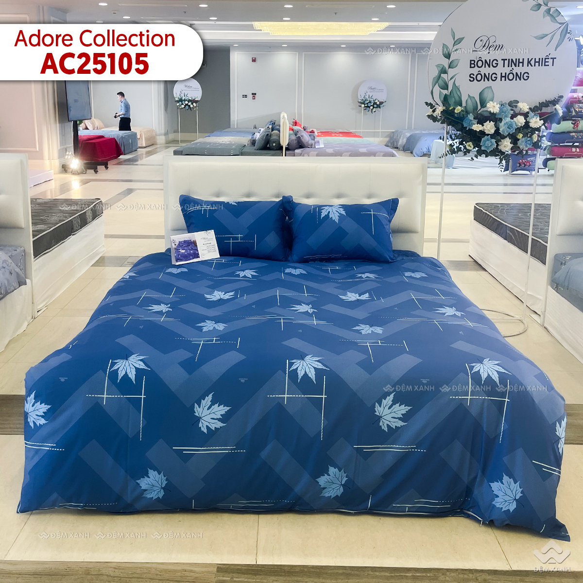 Chăn đông Sông Hồng Adore AC25105 màu xanh đậm - Ảnh 2
