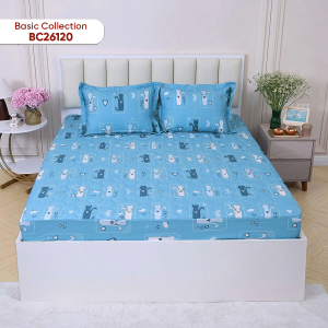 Bộ ga chun Sông Hồng basic cotton BC26120